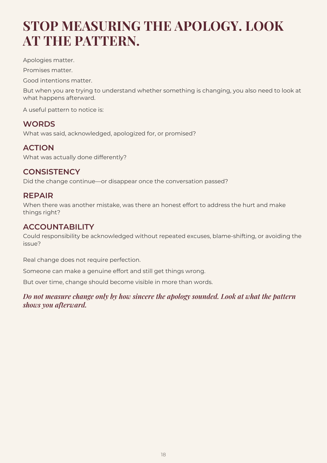Sample workbook page